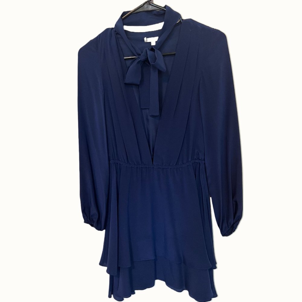 Blue silk mini-dress